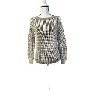 MaxMara Black and White Checkered Crew Neck Sweater